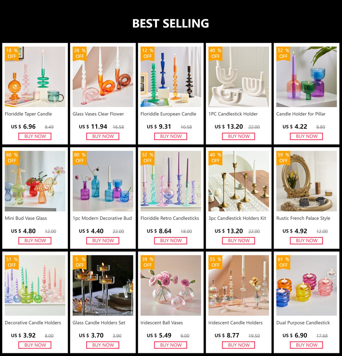 Glass Ball Vase Set – Home Decor