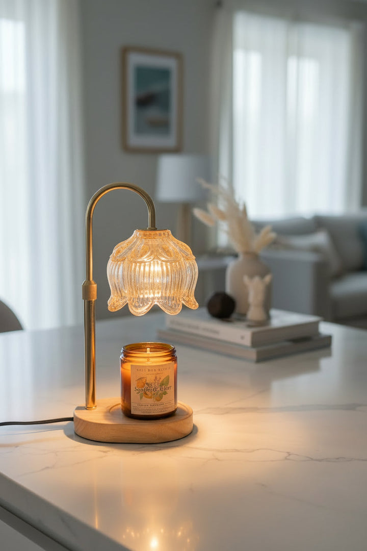 Candle Lamp Warmer with Timer, Adjustable & Dimmable with 1 Bulb (2 style options)