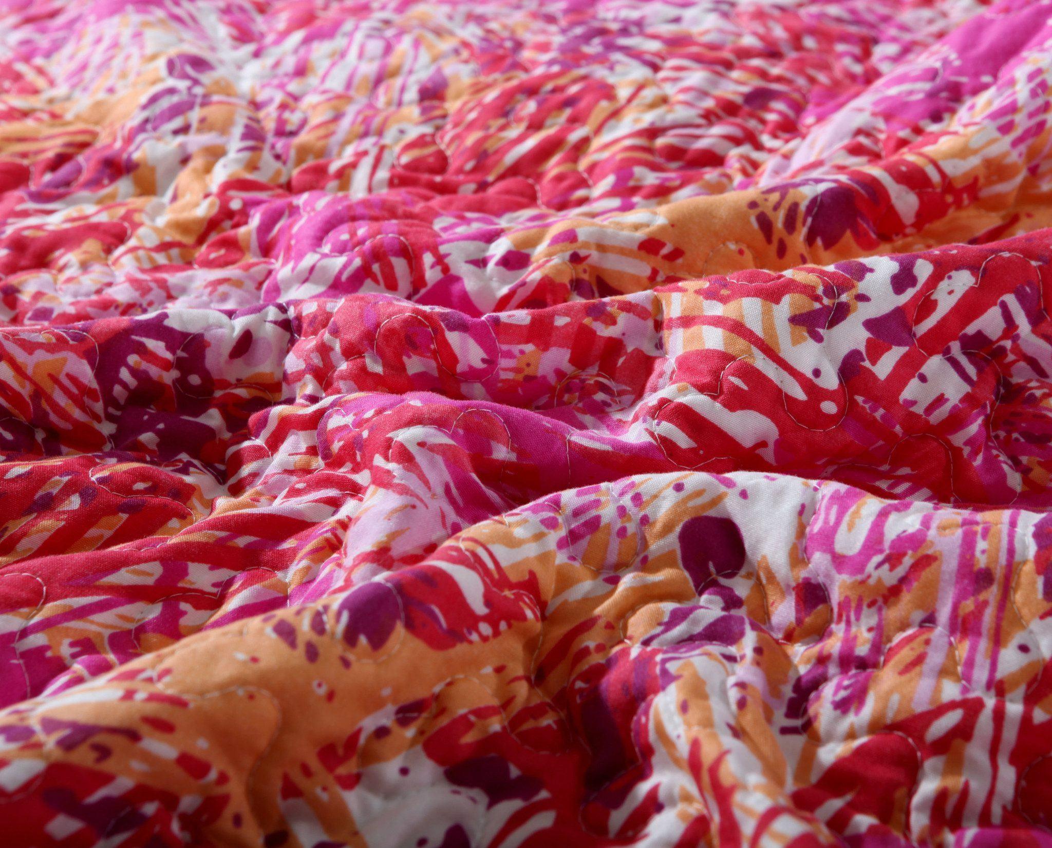 Lovely Pop of Colors Reversible Quilted Bedspread Set (KBJ1625)