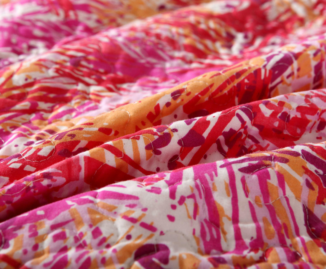 Lovely Pop of Colors Reversible Quilted Bedspread Set (KBJ1625)
