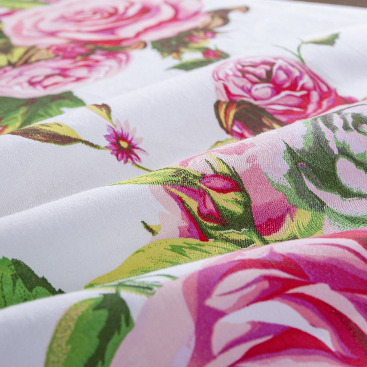 Romantic Roses Lovely Spring Pink Floral Garden Bed Sheet Set