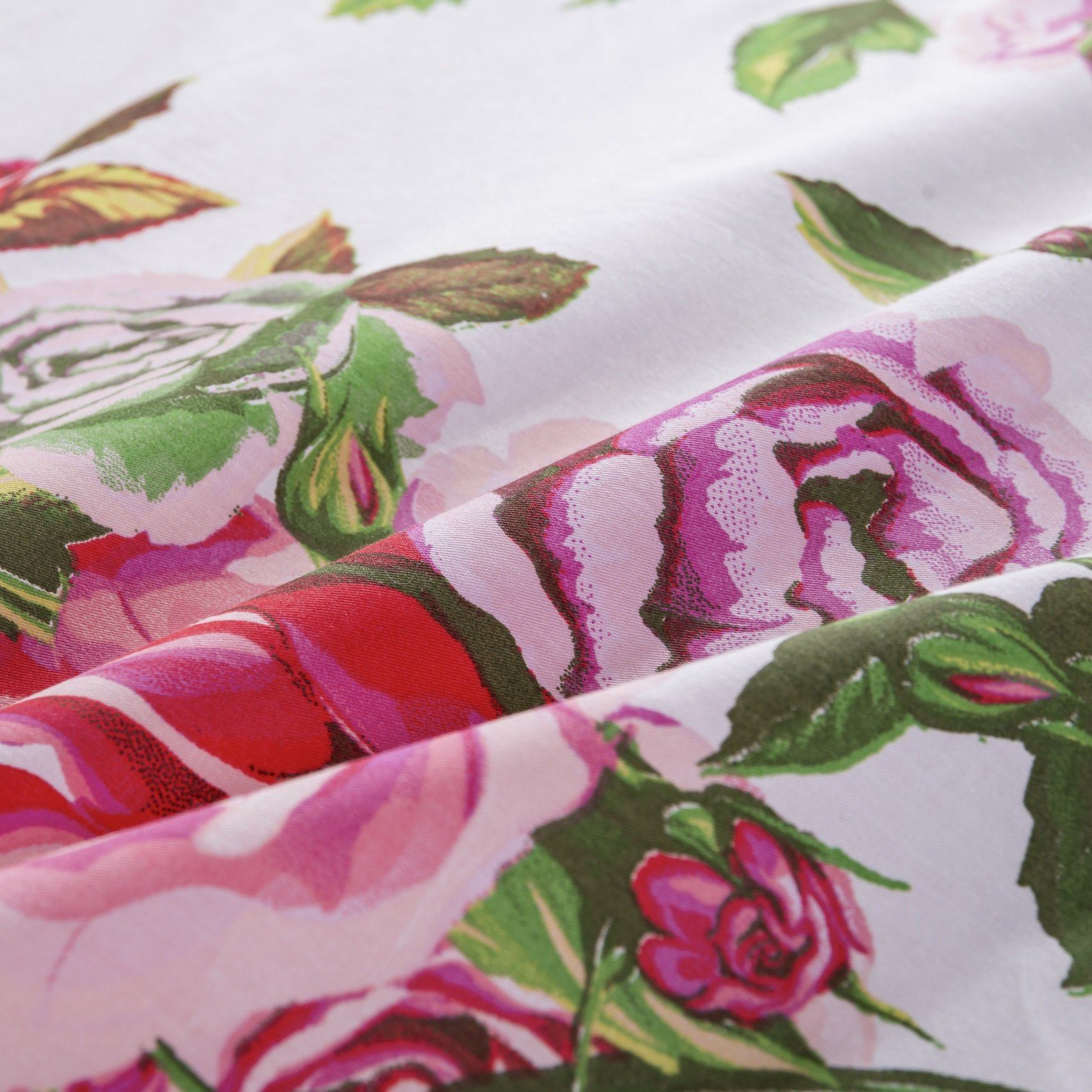 Romantic Roses Lovely Spring Pink Floral Garden Bed Sheet Set