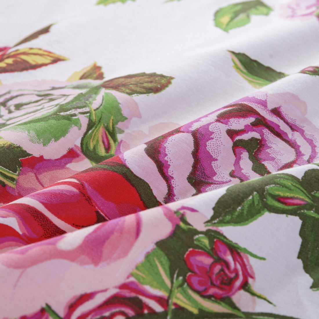 Romantic Roses Lovely Spring Pink Floral Garden Bed Sheet Set