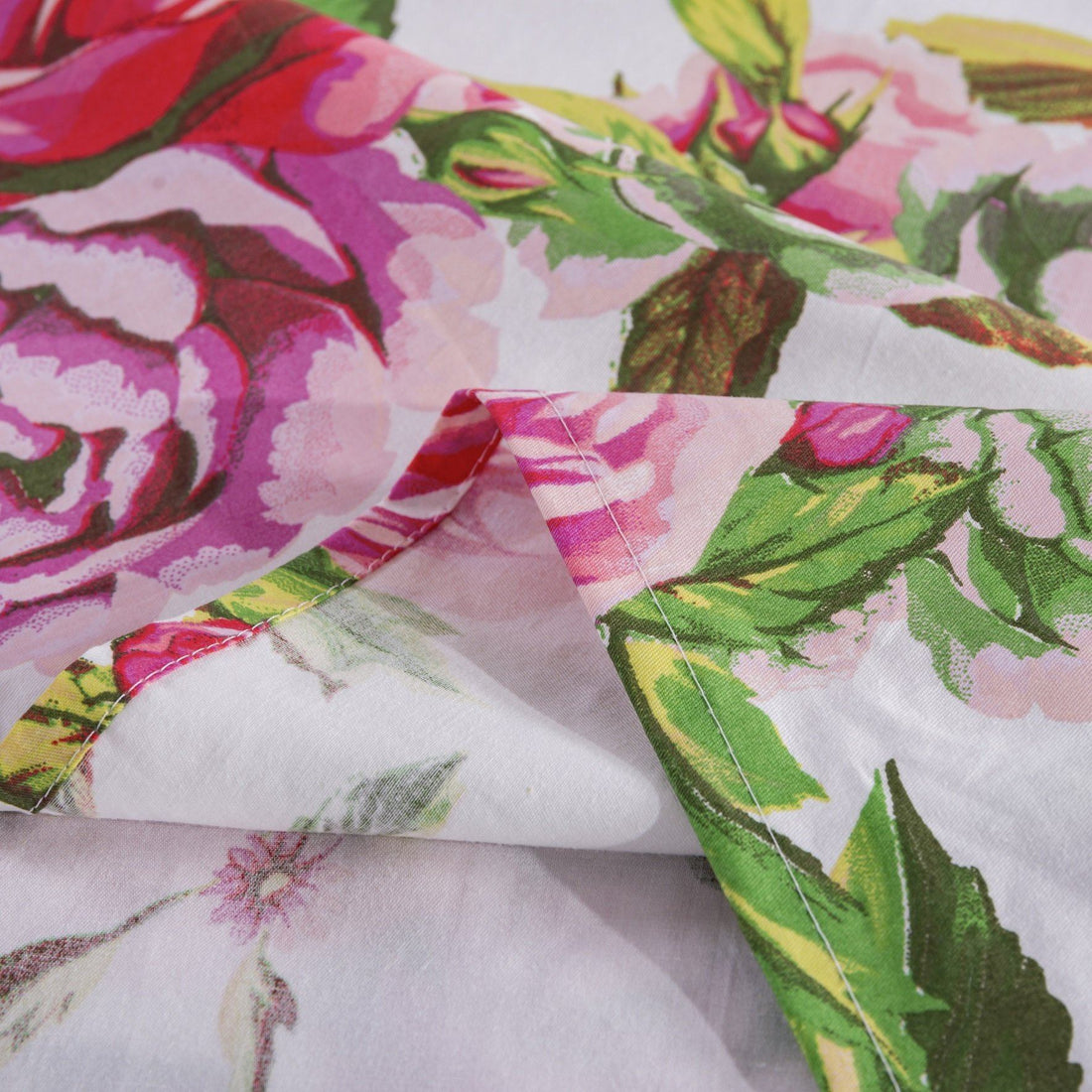 Romantic Roses Lovely Spring Pink Floral Garden Bed Sheet Set